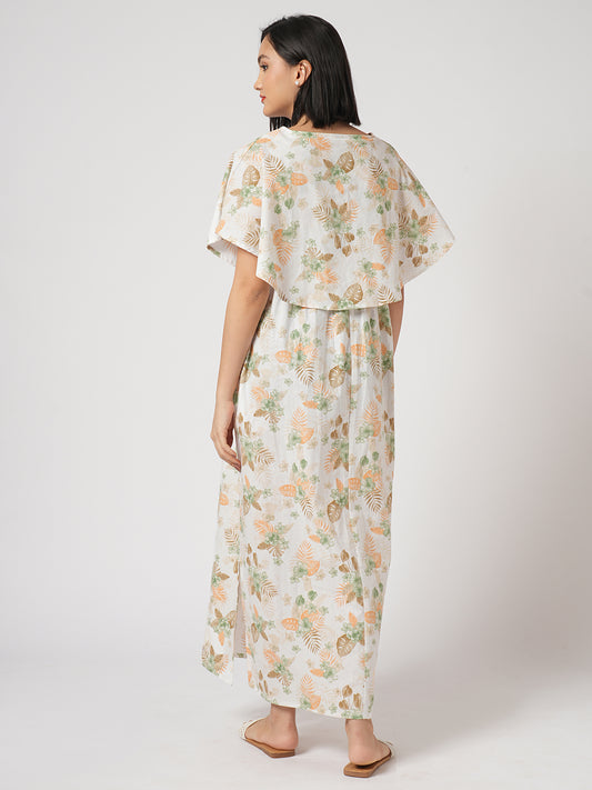 Botanical Bloom Aesthetic Printed Maternity Dress