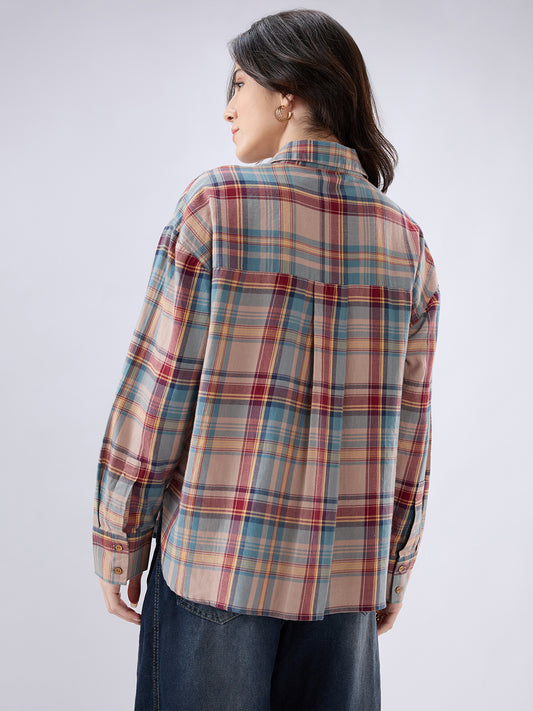 Classic Multicolor Checked Oversized Shirt