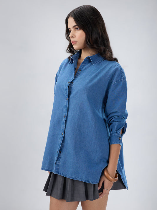 Blue Denim Oversized Shirt