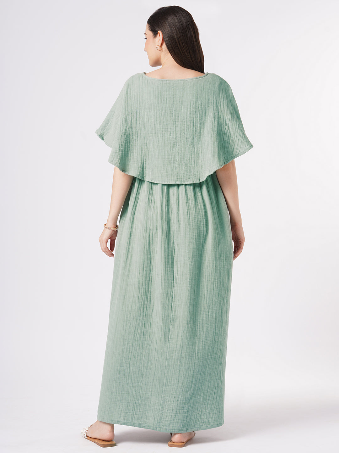 Solid Seafoam Green Doublecloth Maternity Dress