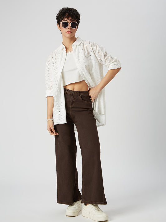 Snow White Schiffli Oversized Shirt