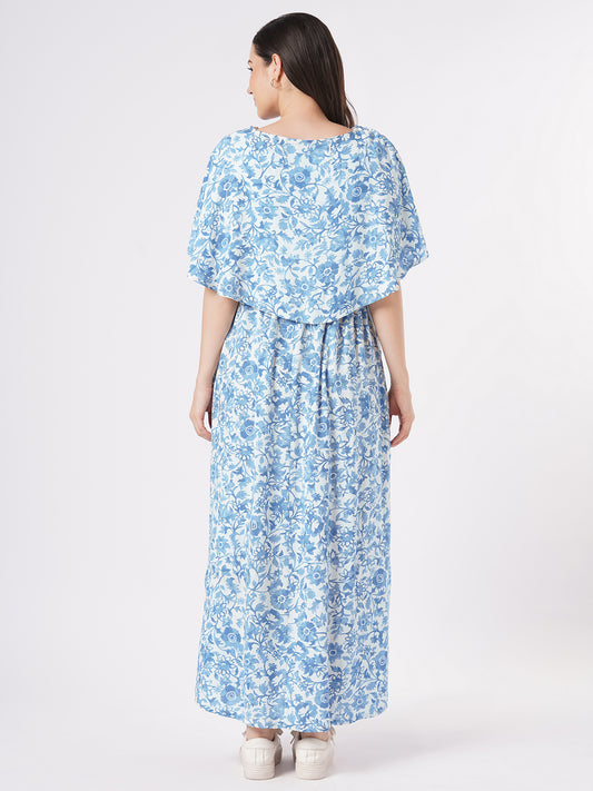 Blue Grace Floral Maternity Dress