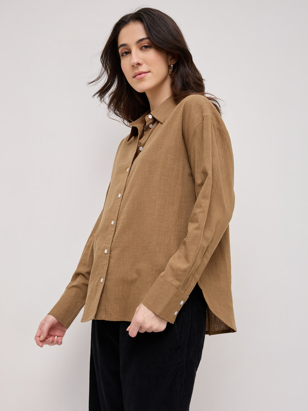 Sepia Brown Everyday Oversized Shirt