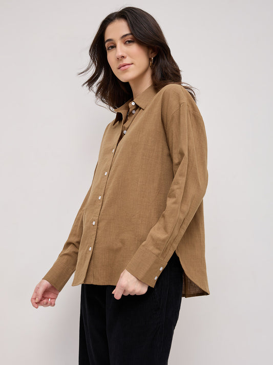 Sepia Brown Everyday Oversized Shirt