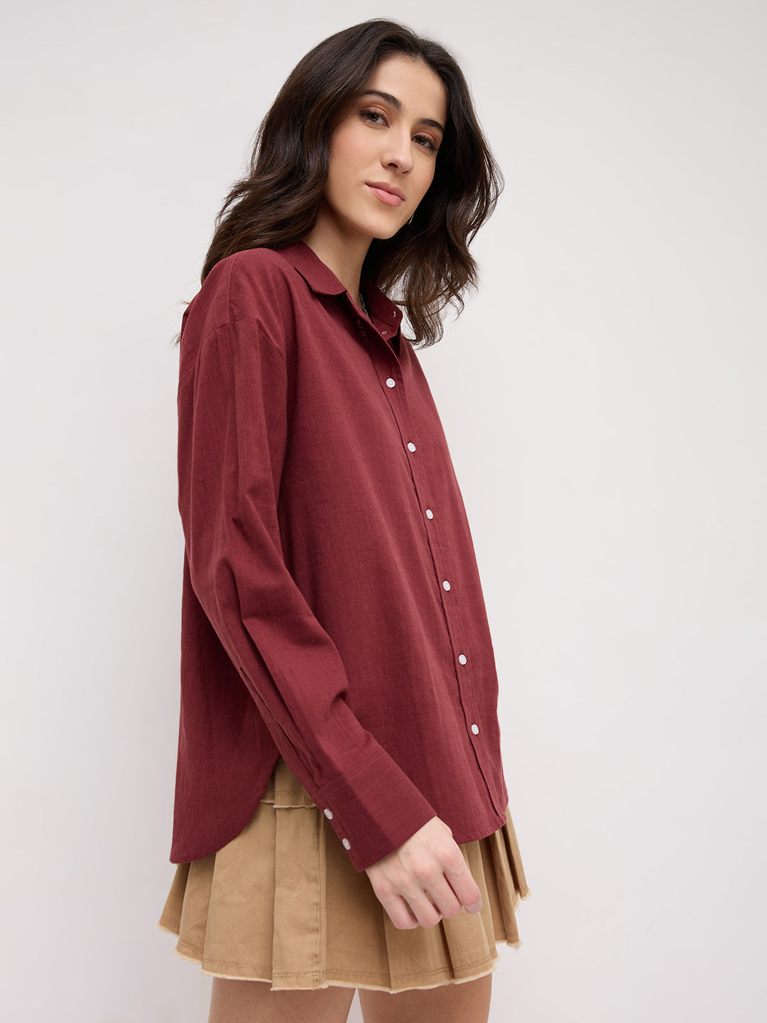 Soft Cranberry Everyday Oversized Shirt