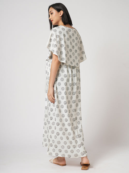Abstract Roundal Printed Maternity Dress