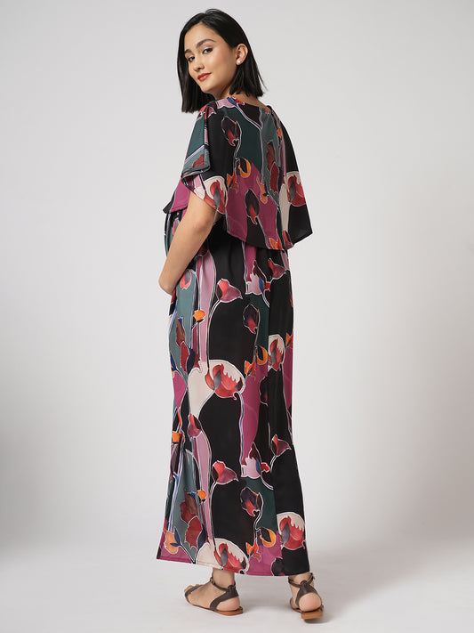 Abstract Printed Comfy Maternity Dress