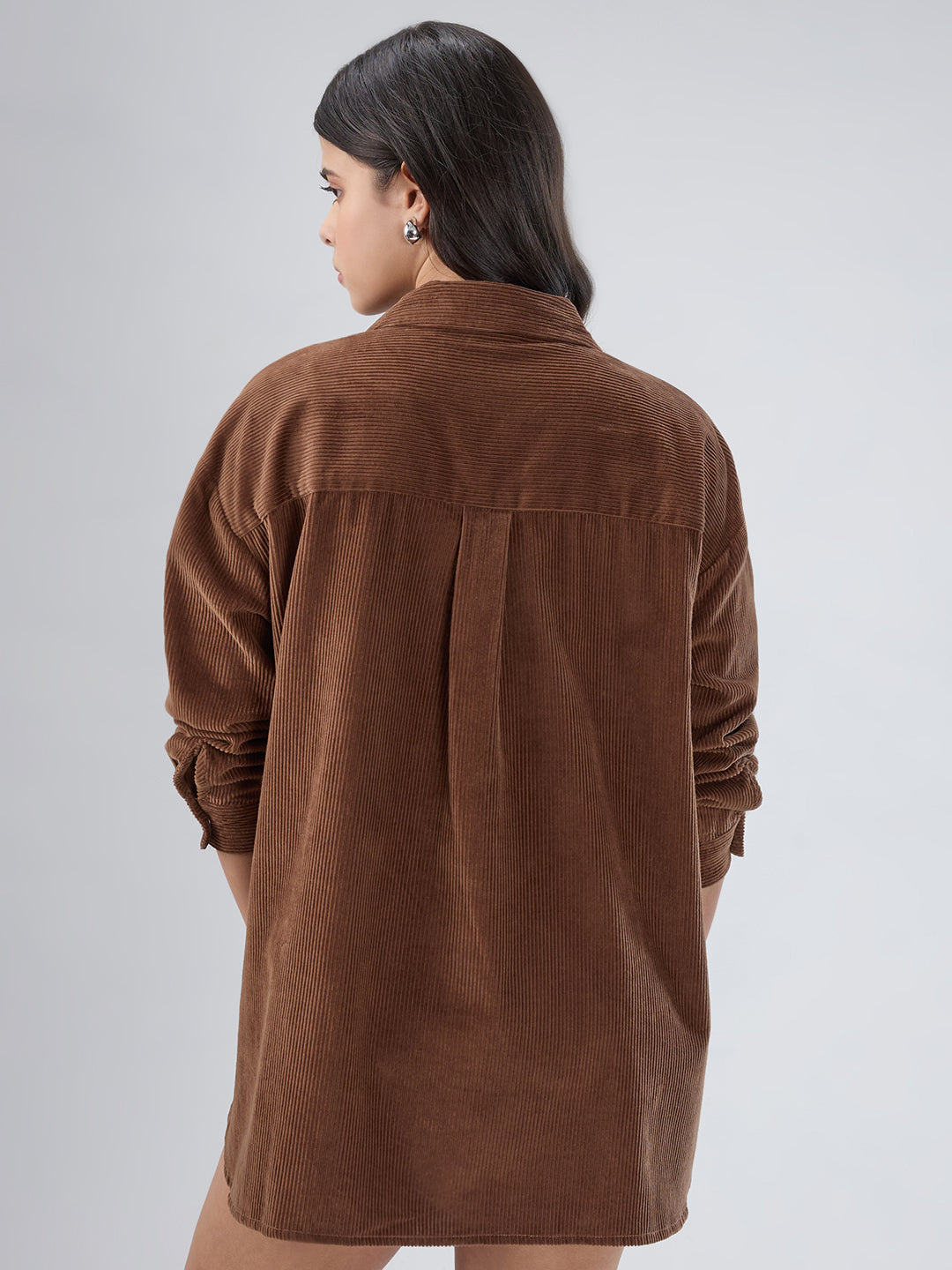 Penny Brown Corduroy Oversized Shirt