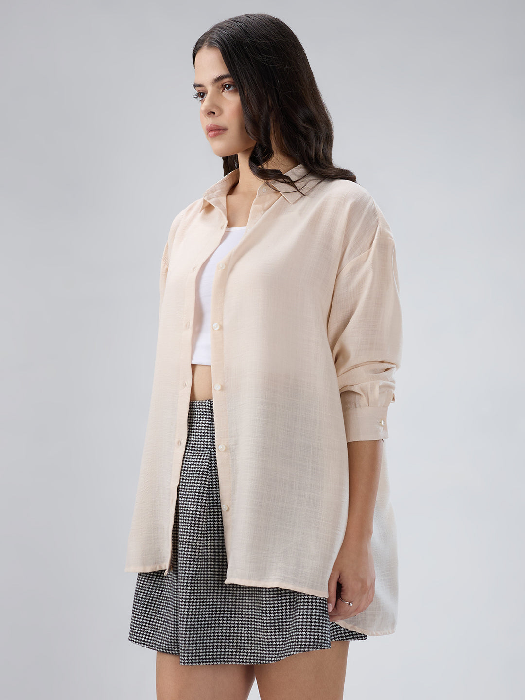 Classic Beige Oversized Shirt