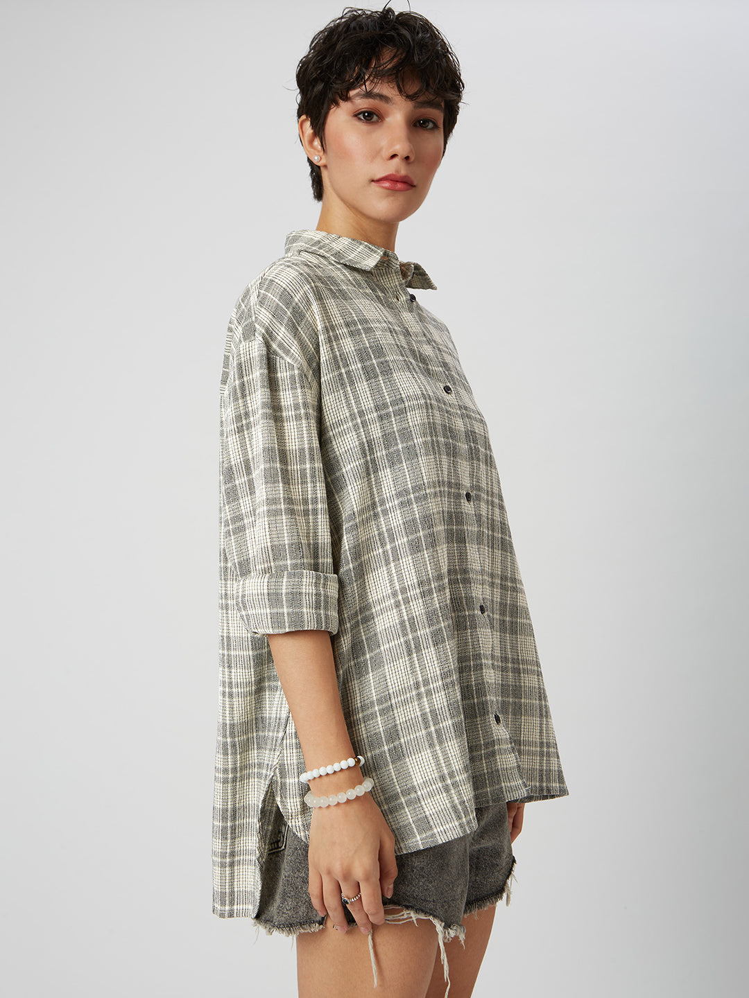 Multicolor Checkered Oversized Shirt