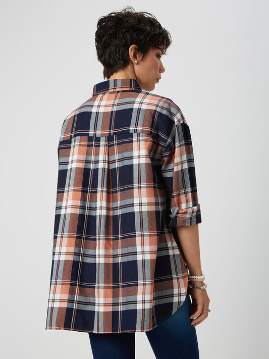 Multicolor Tartanique Checked Oversized Shirt
