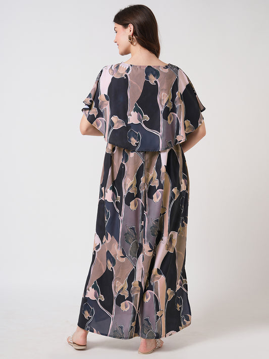 Multicolor Abstract Printed Maternity Dress