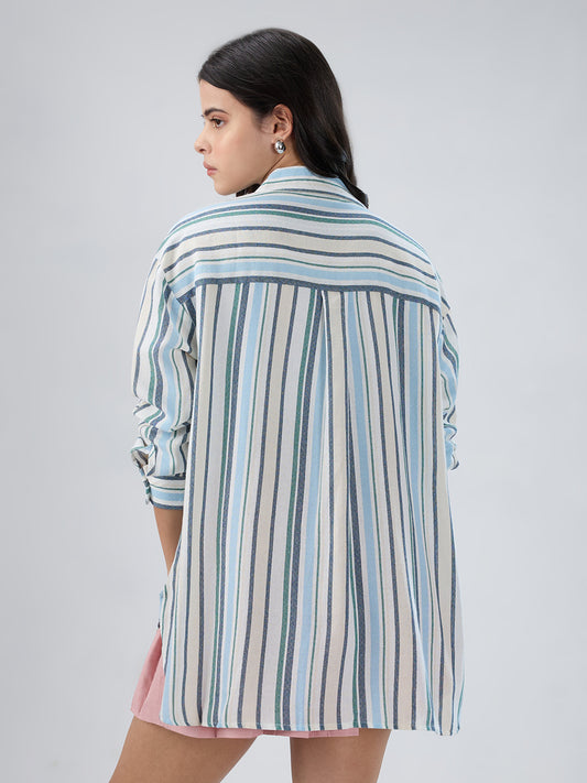 Multicolor Striped Oversized Shirt
