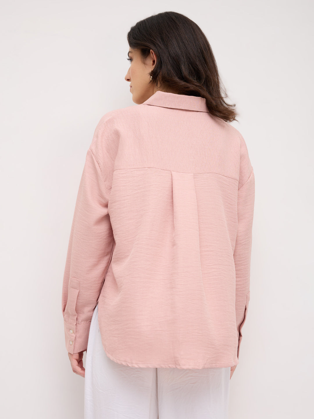 Soft Dusty Pink Contemporary Oversized Shirt