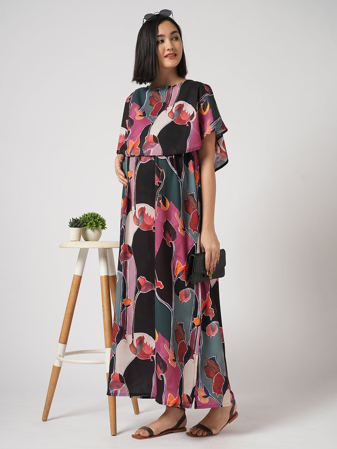 Abstract Printed Comfy Maternity Dress