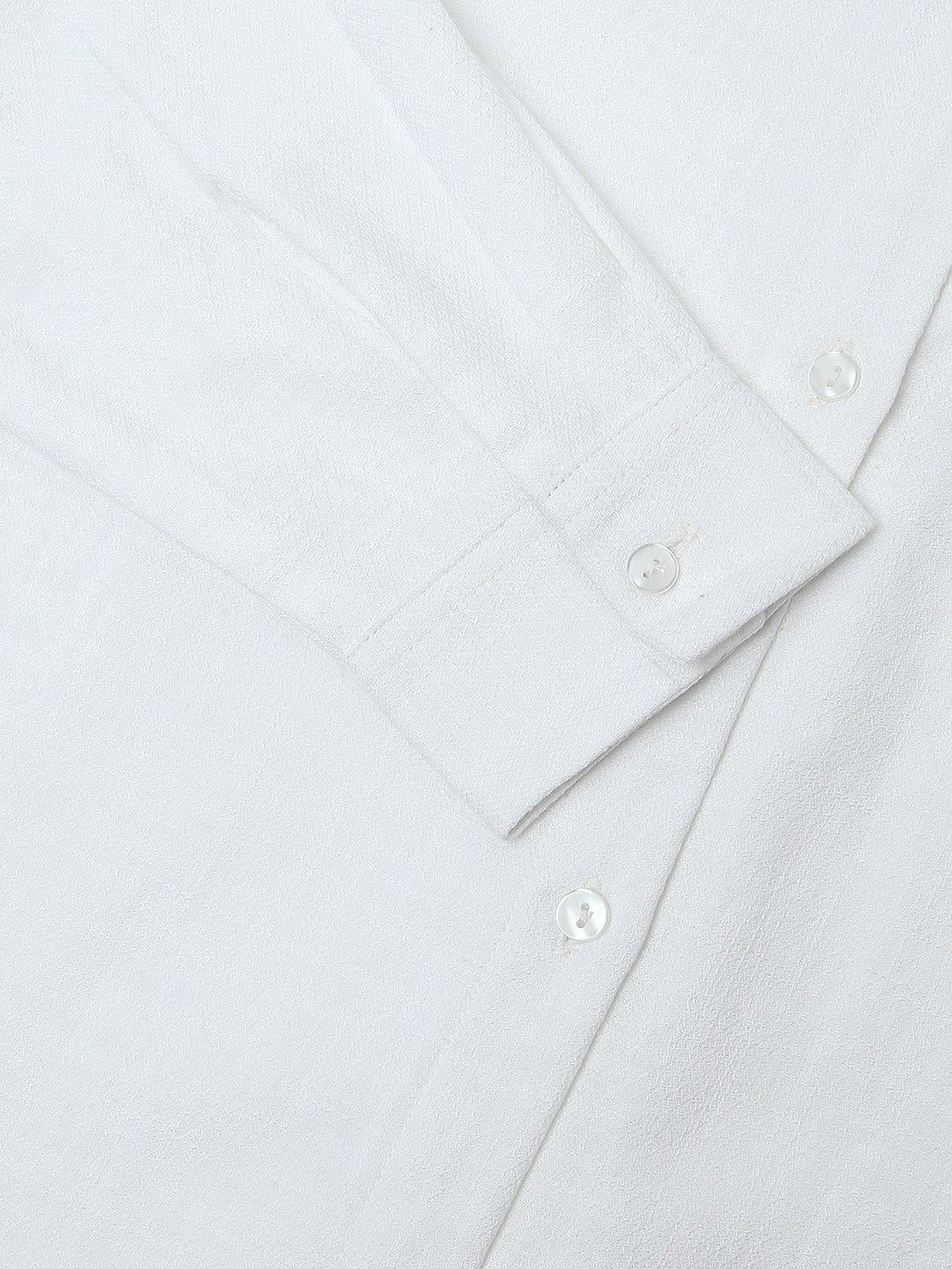 Solid White Textured Oversized Shirt
