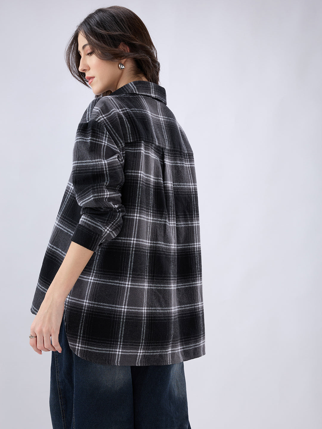 Black & White Checked Oversized Shirt