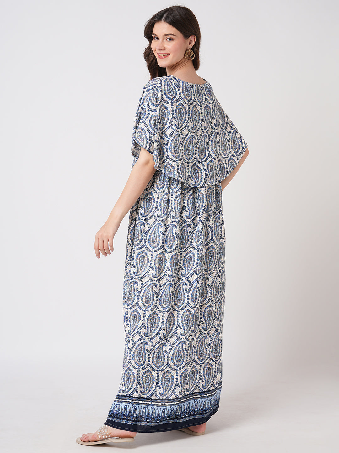 Boho Bloom Paisley Printed Maternity Dress
