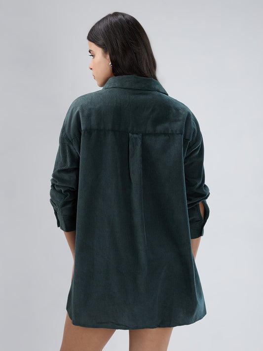 Forest Green Corduroy Oversized Shirt
