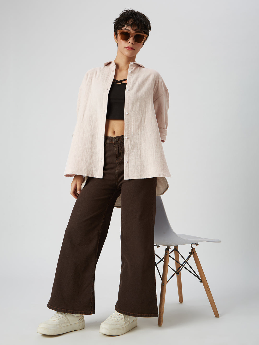 Stone Beige Double Cloth Oversized Shirt