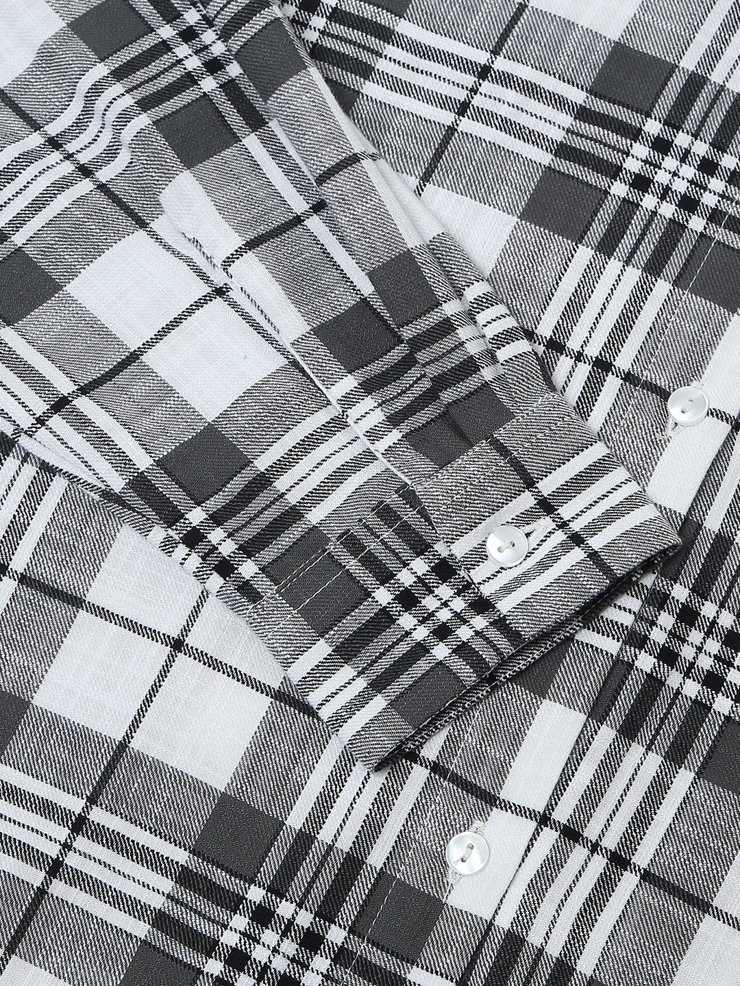Black & White Tartanique Checked Oversized Shirt