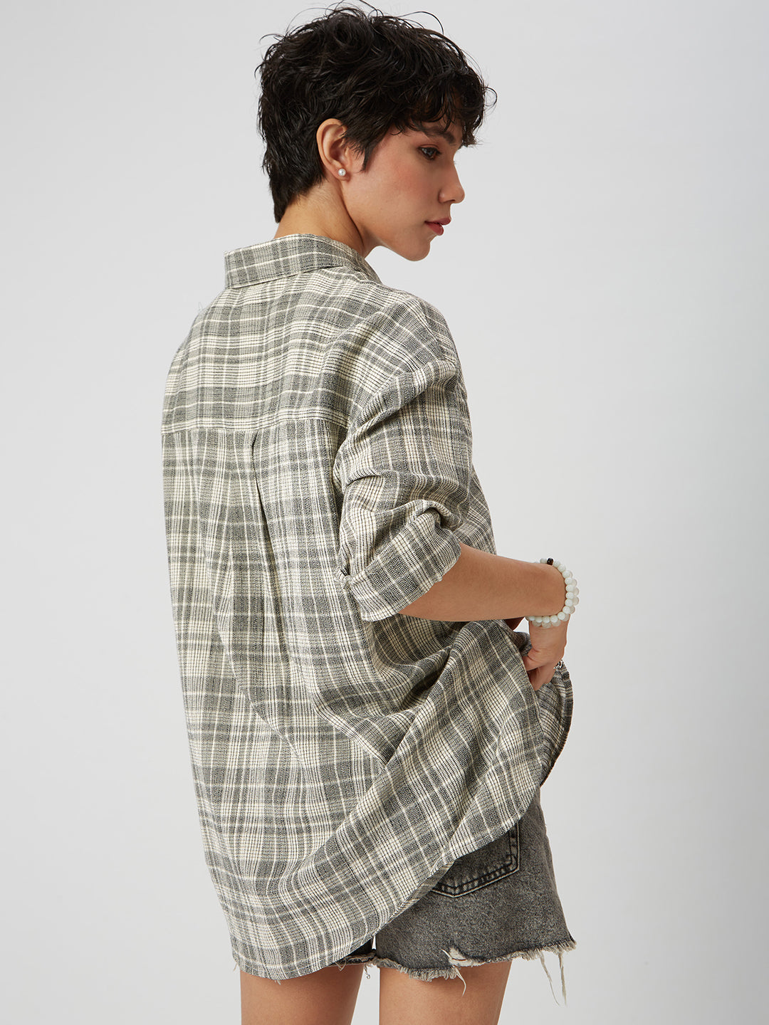 Multicolor Checkered Oversized Shirt