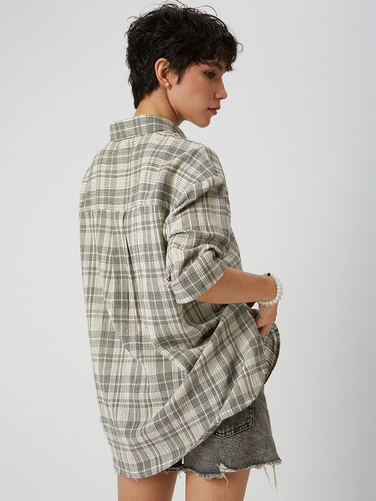 Multicolor Checkered Oversized Shirt