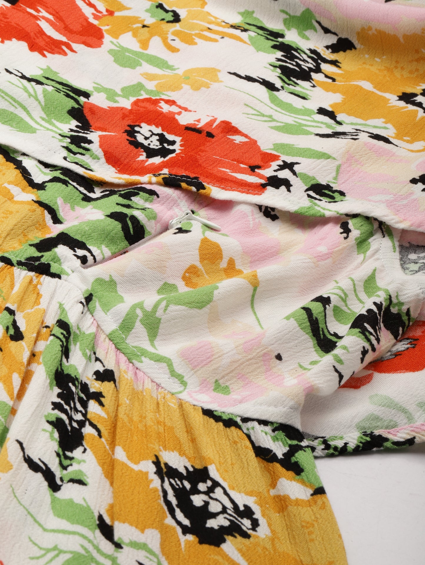 Artistic Multicolor Floral Printed Crepe Maternity Dress