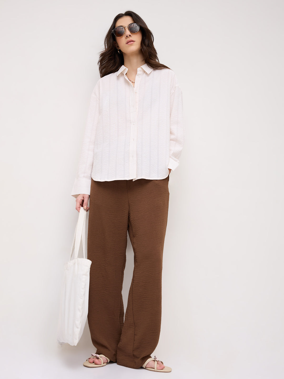 Offwhite Seersucker Oversized Shirt