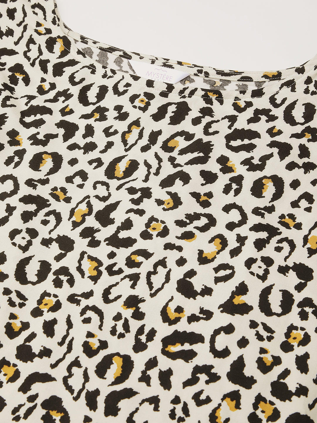 Beige Leopard Printed Comfy Maternity Dress