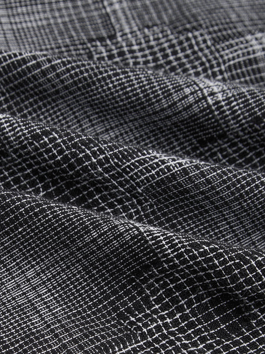 Black & White Gridlock Smokey Plaid Oversized Shirt