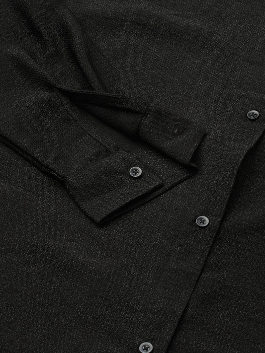Black Stardust Shimmer Oversized Shirt