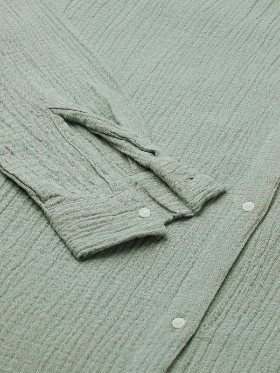 Seafoam Green Solid Doublecloth Oversized Shirt