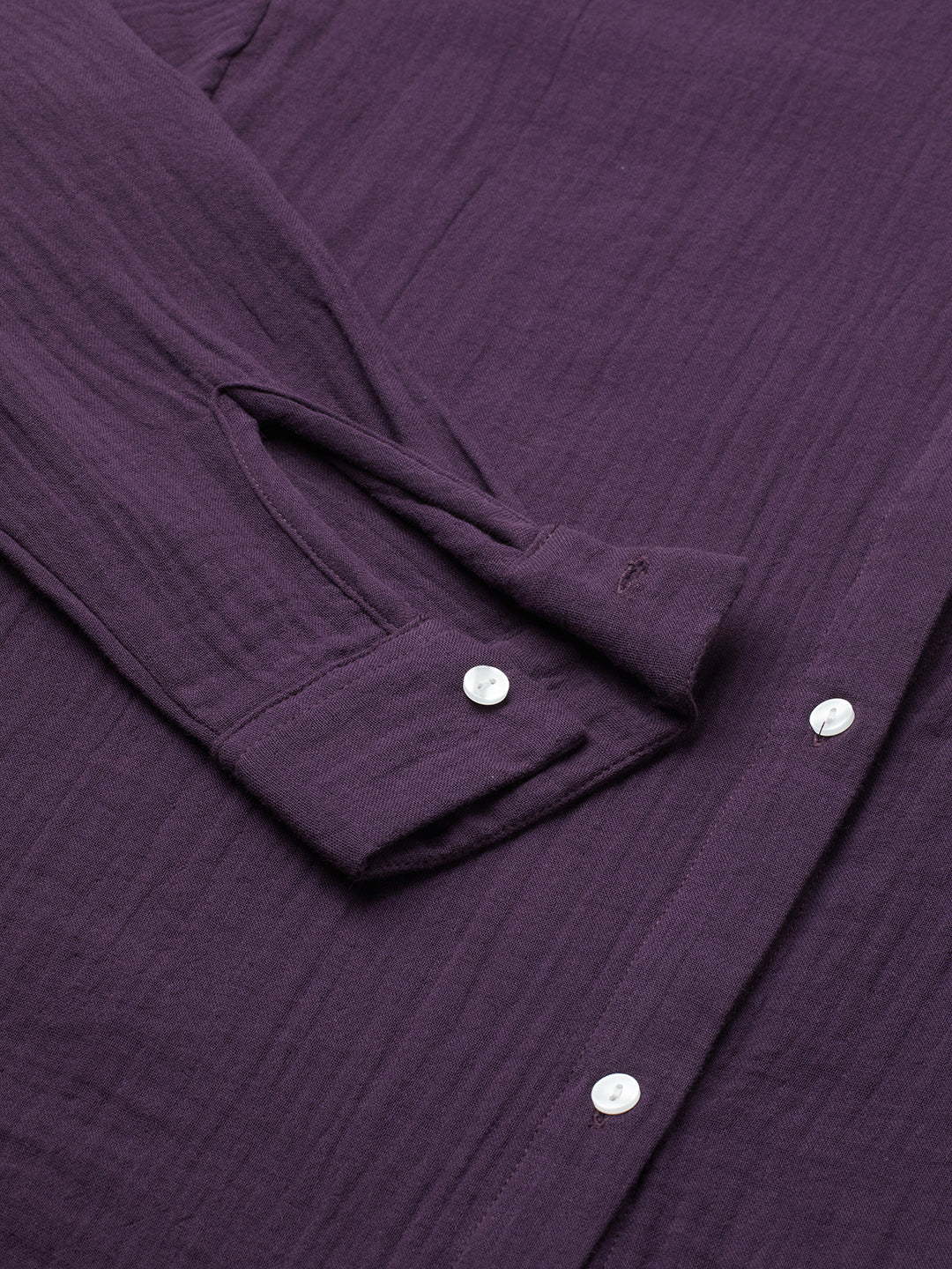 Kalamata Purple Textured Double Cloth Oversized Shirt