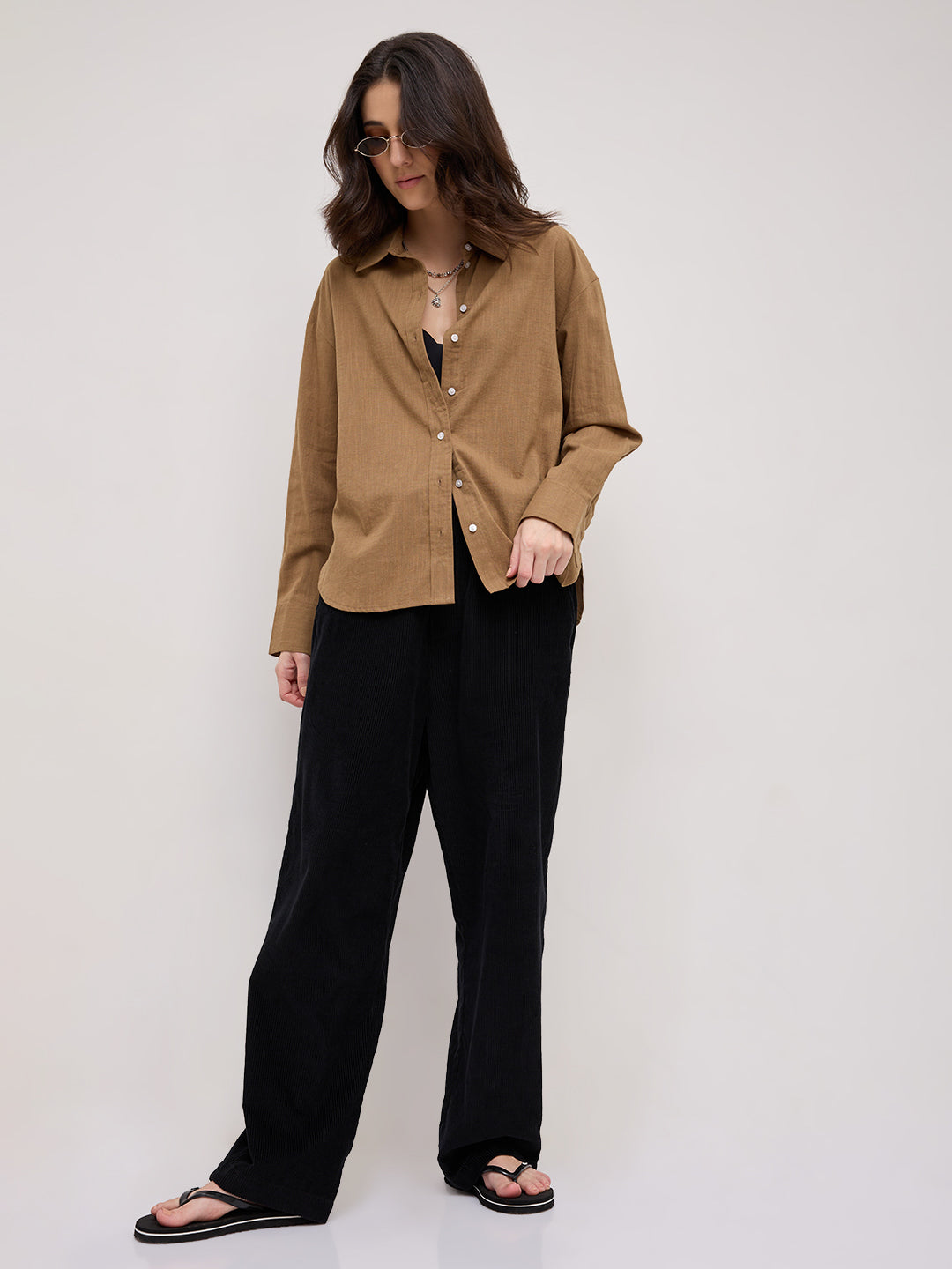 Sepia Brown Everyday Oversized Shirt
