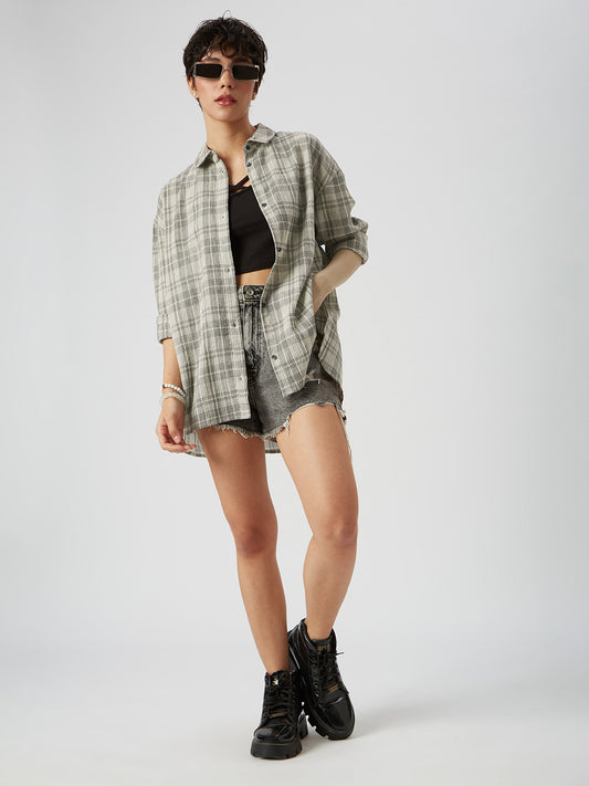 Multicolor Checkered Oversized Shirt