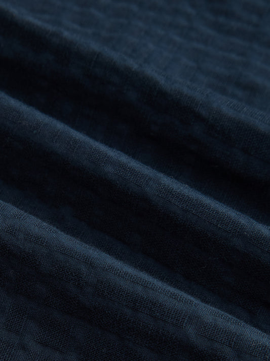 Teal Blue Block Embossed Textured Oversized Shirt
