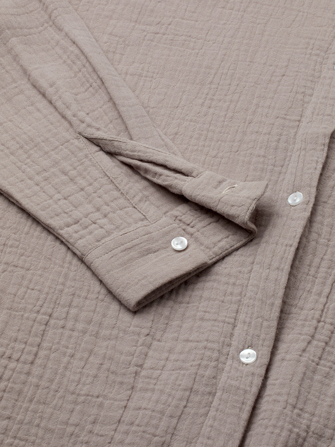 Almond Beige Double Cloth Oversized Shirt