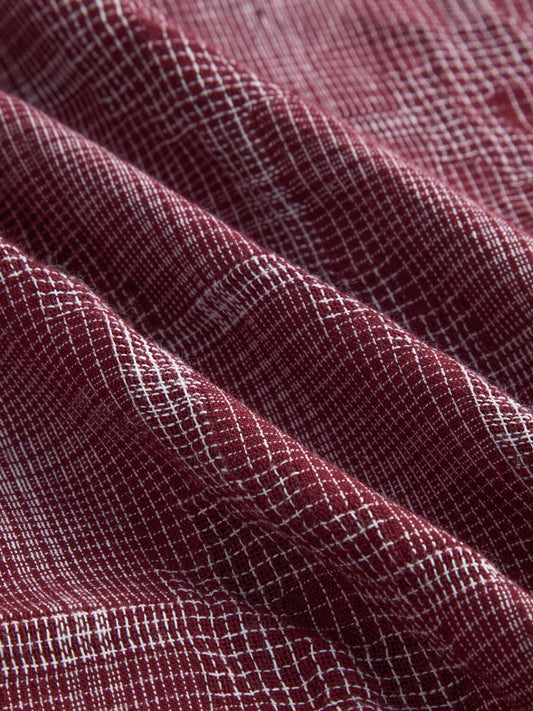 Classic Maroon Gridlock Smokey Plaid Oversized Shirt