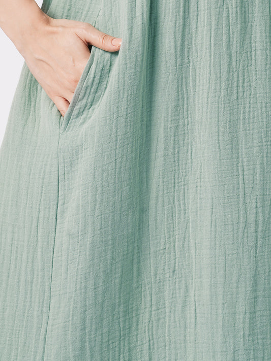 Solid Seafoam Green Doublecloth Maternity Dress
