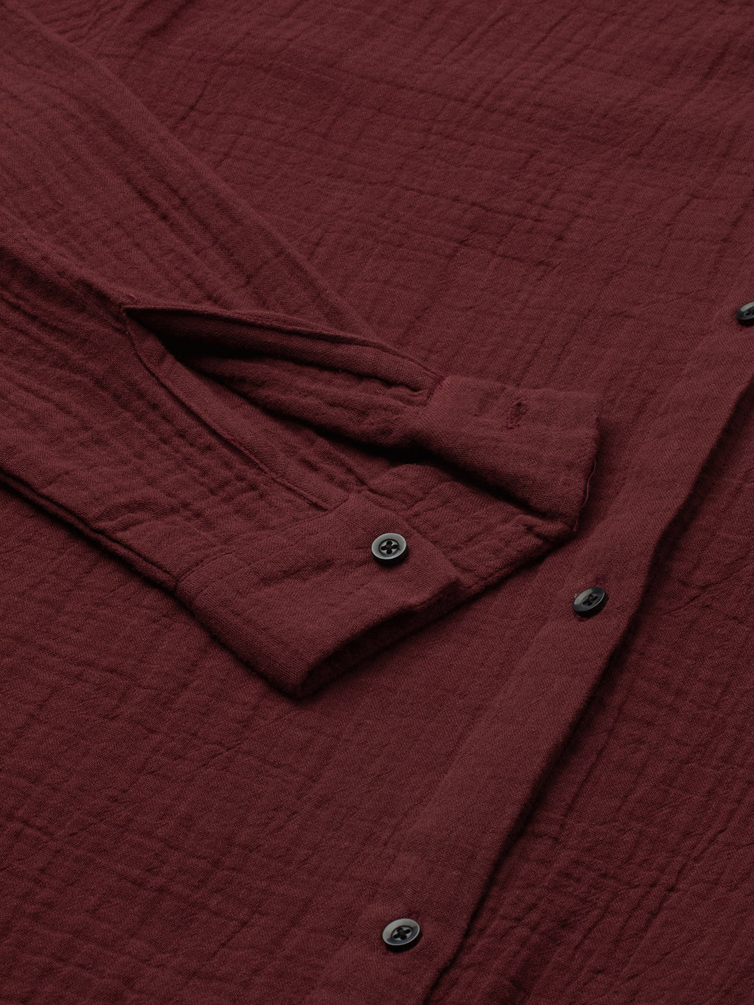 Solid Wine Double Cloth Oversized Shirt
