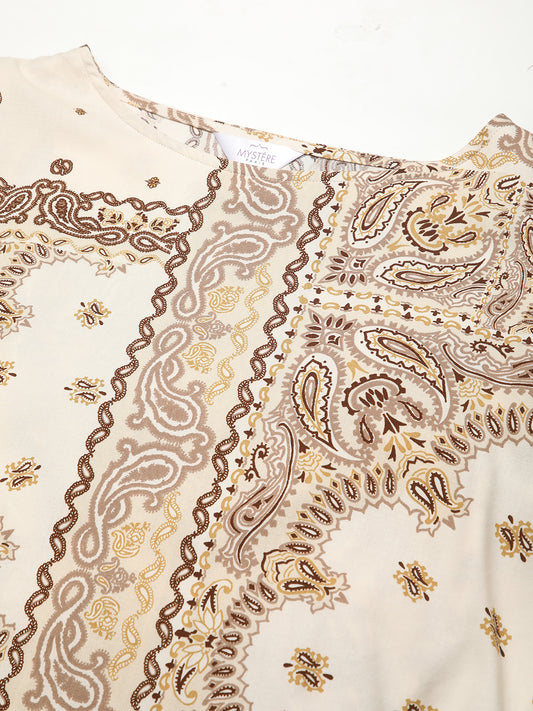 Aesthetic Paisley Printed Maternity Dress