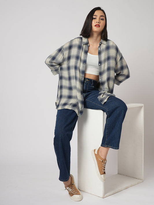 Multicolor Tiny Checkered Oversized Shirt