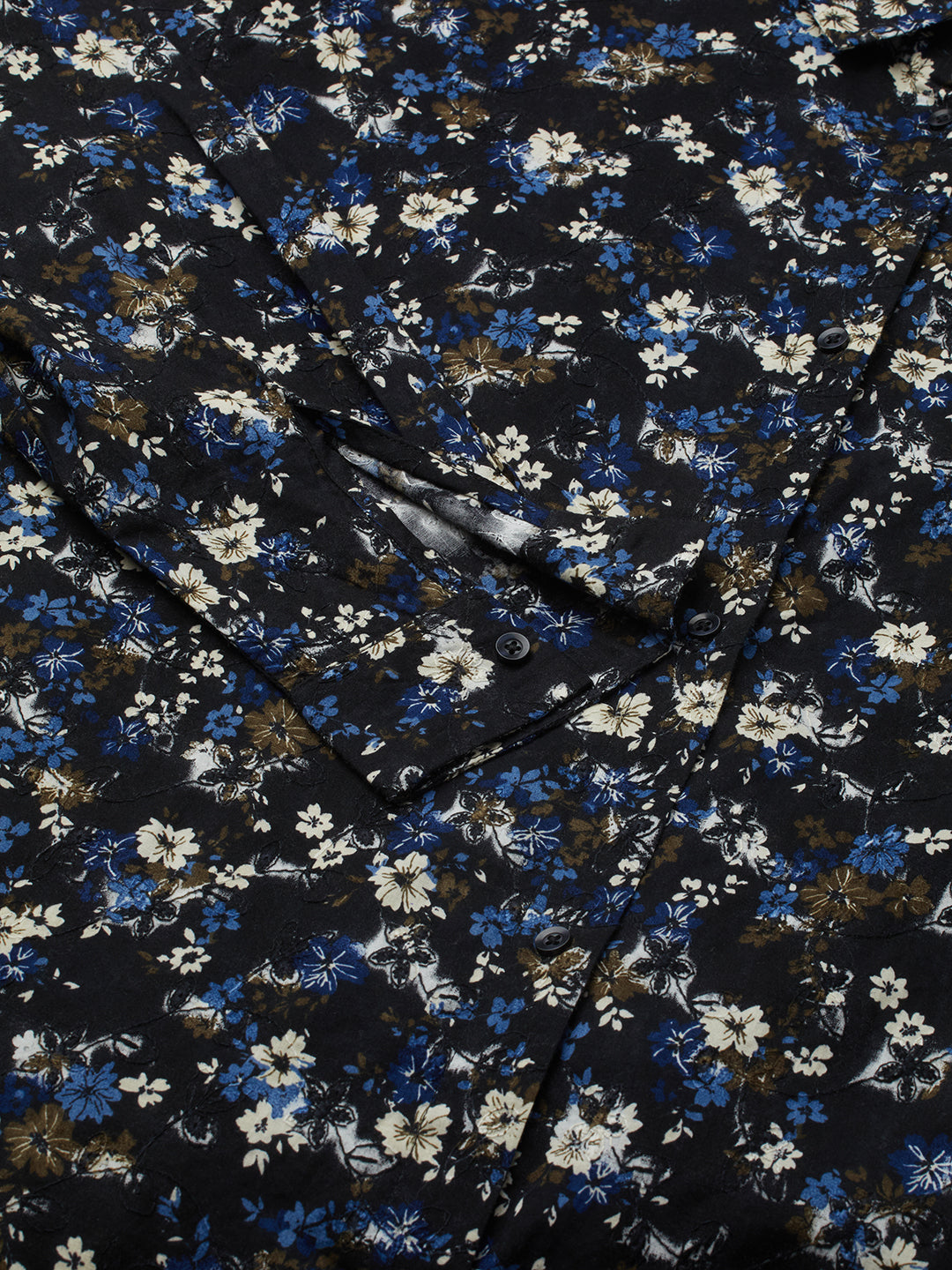 Midnight Bloom Floral Printed Oversized Shirt