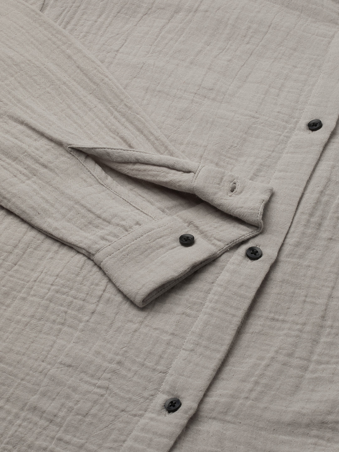 Bone Beige Double Cloth Oversized Shirt