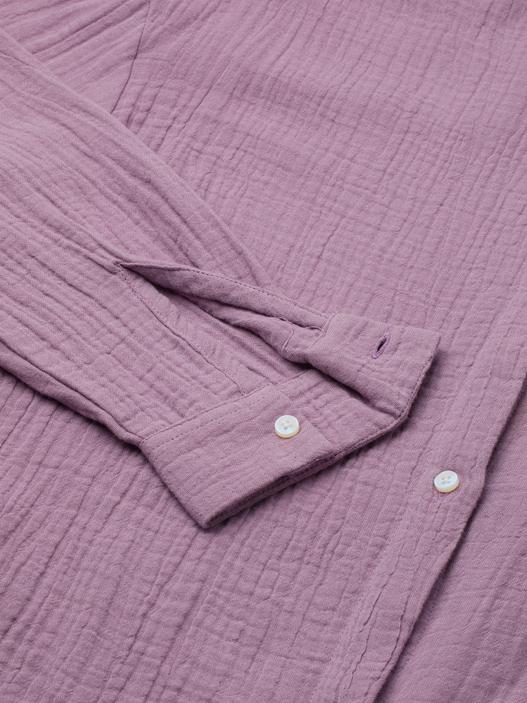 Solid Lavender Double Cloth Oversized Shirt