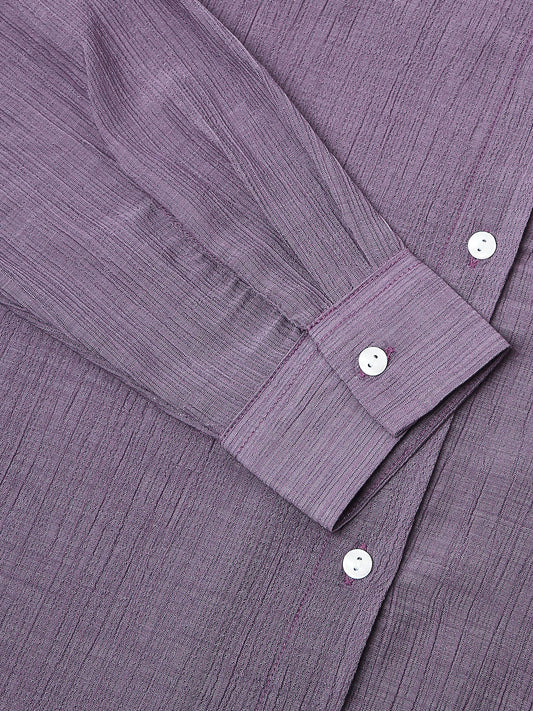 Glittery Heather Purple Crinkled Oversized Shirt