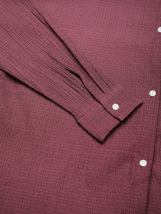 Rouge Pink Textured Oversized Shirt
