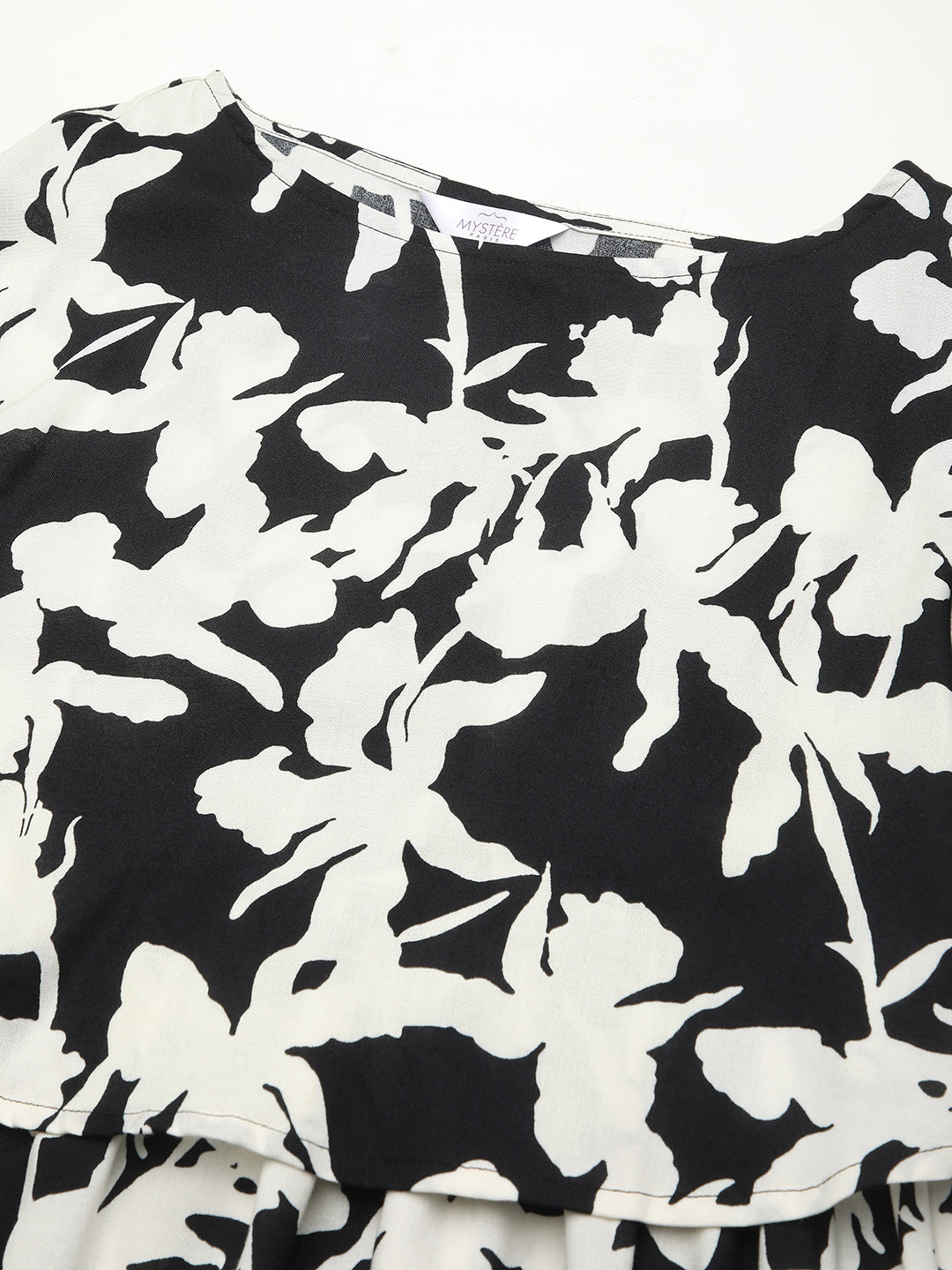 Black & White Abstract Printed Maternity Dress