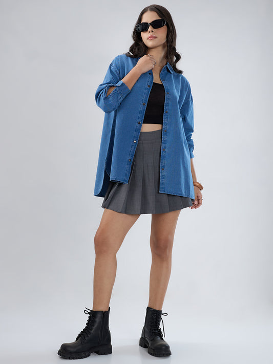Blue Denim Oversized Shirt